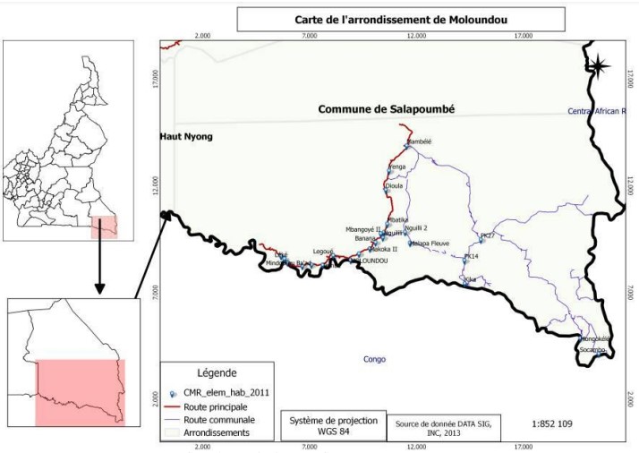 Carte de Moloundou
