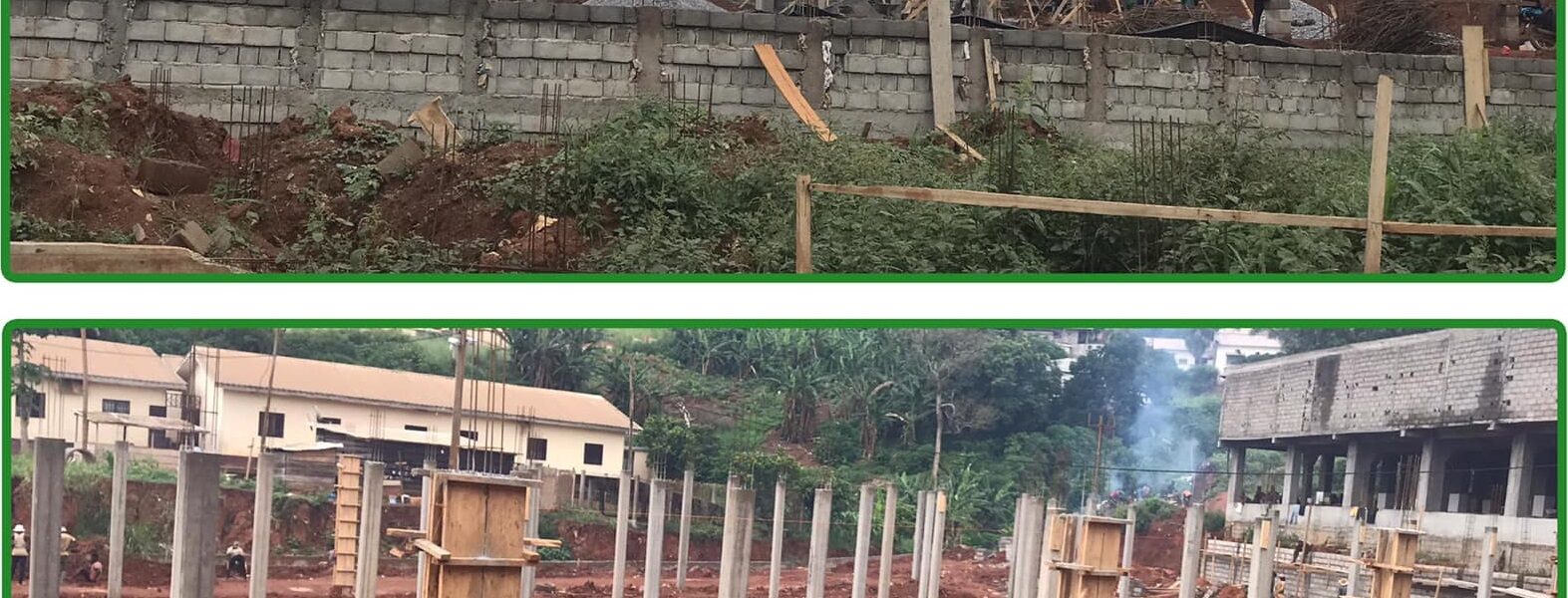 Un nouveau hangar en construction au marché de Nsam