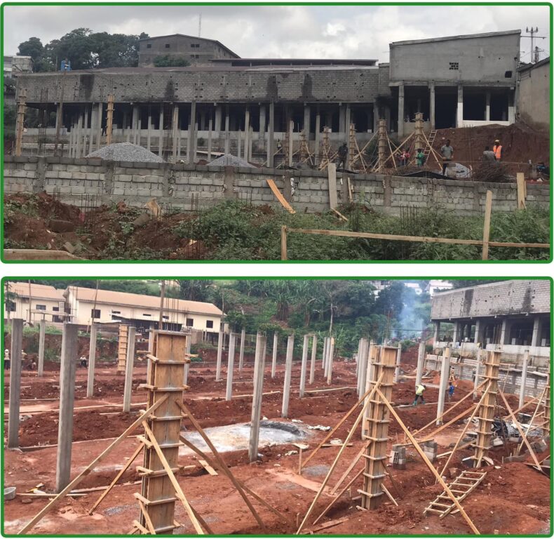 Un nouveau hangar en construction au marché de Nsam